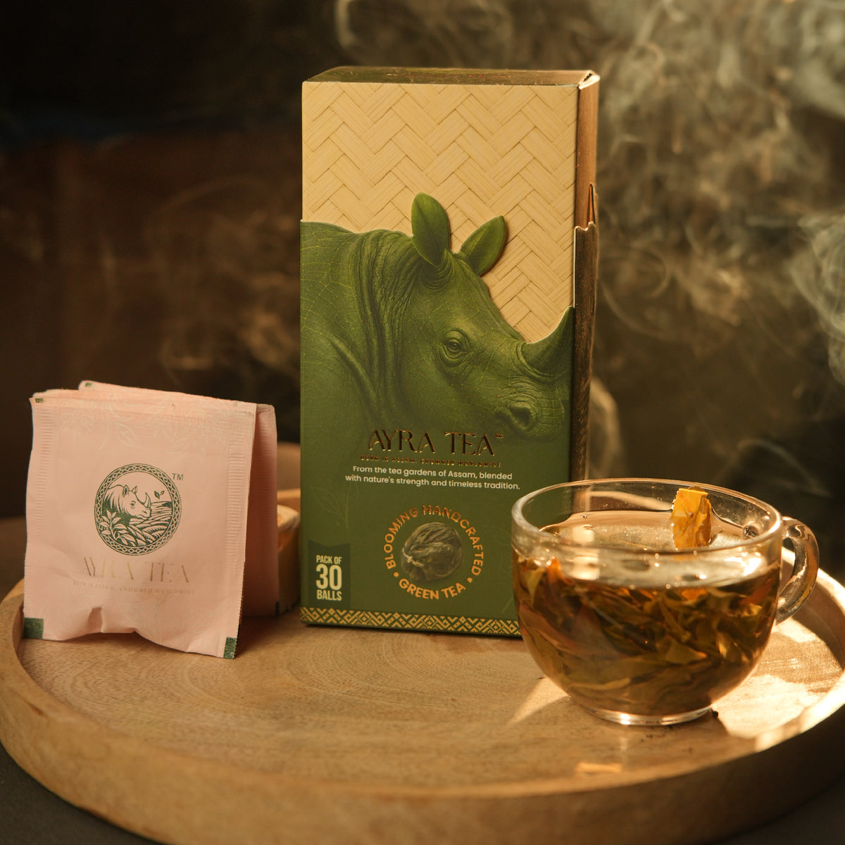 Blooming handcrafted green tea